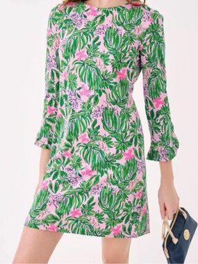 NWT Lilly Pulitzer XL Nichole 3/4 Sleeve Dress “Roaring With Joy” sz XL